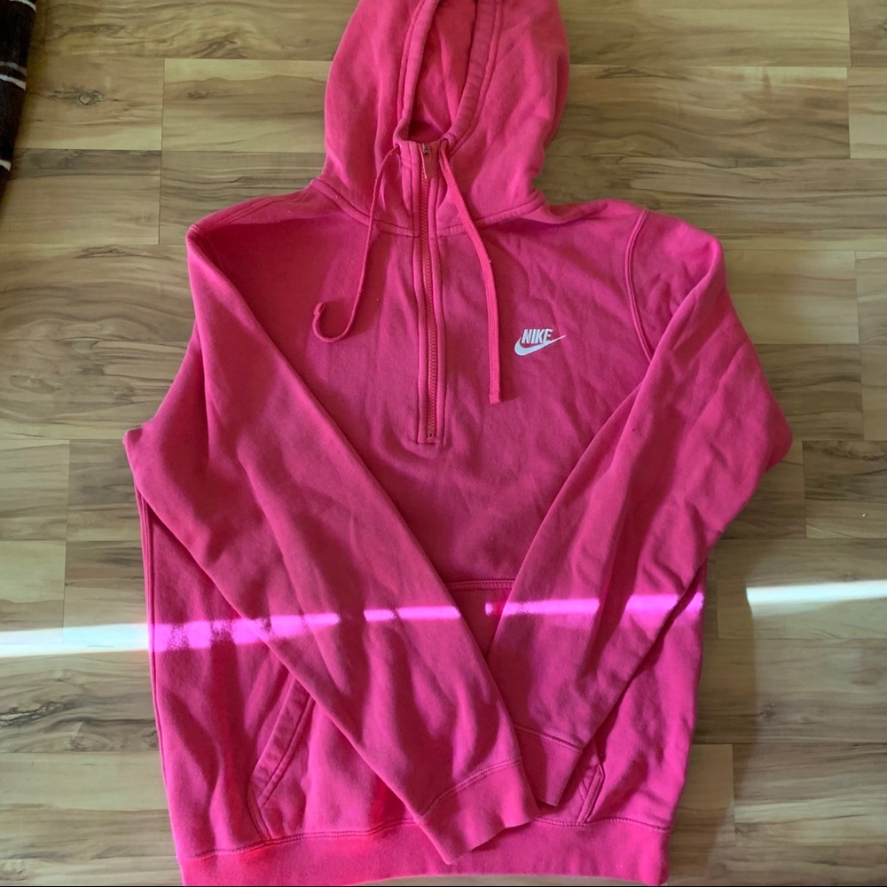 Pink Nike Quarter Zip Up Hoodie